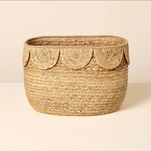 Hearth & Hand Magnolia Natural Woven Scalloped Storage Basket